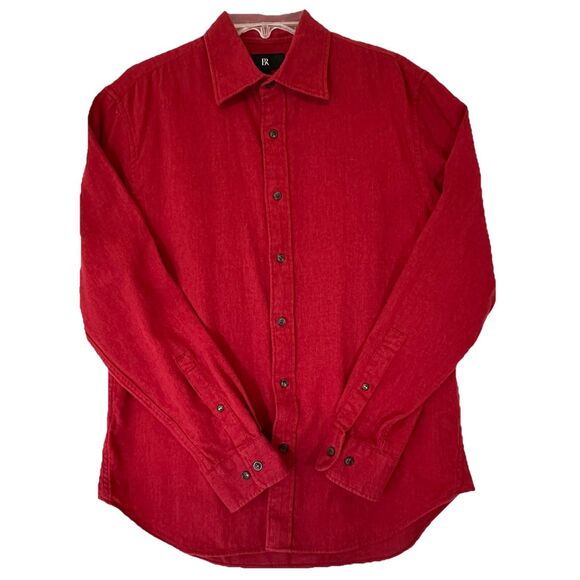 Banana Republic Men's Denny Flannel Shirt, Red Heather Size M Casual Business - Picture 2 of 11